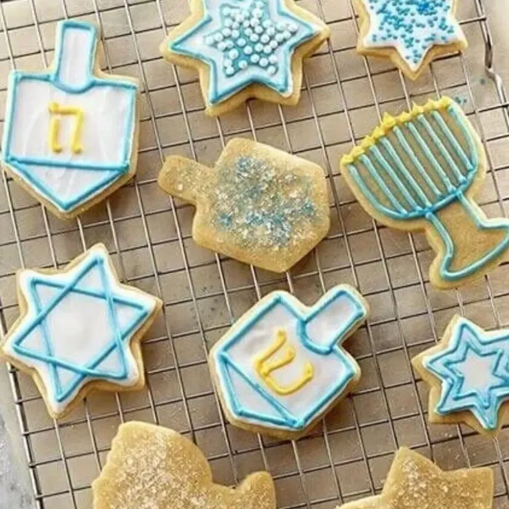 NEW 6pc Target Cookie Cutter Set Dreidel Hanukah Menorah Stainless Steel